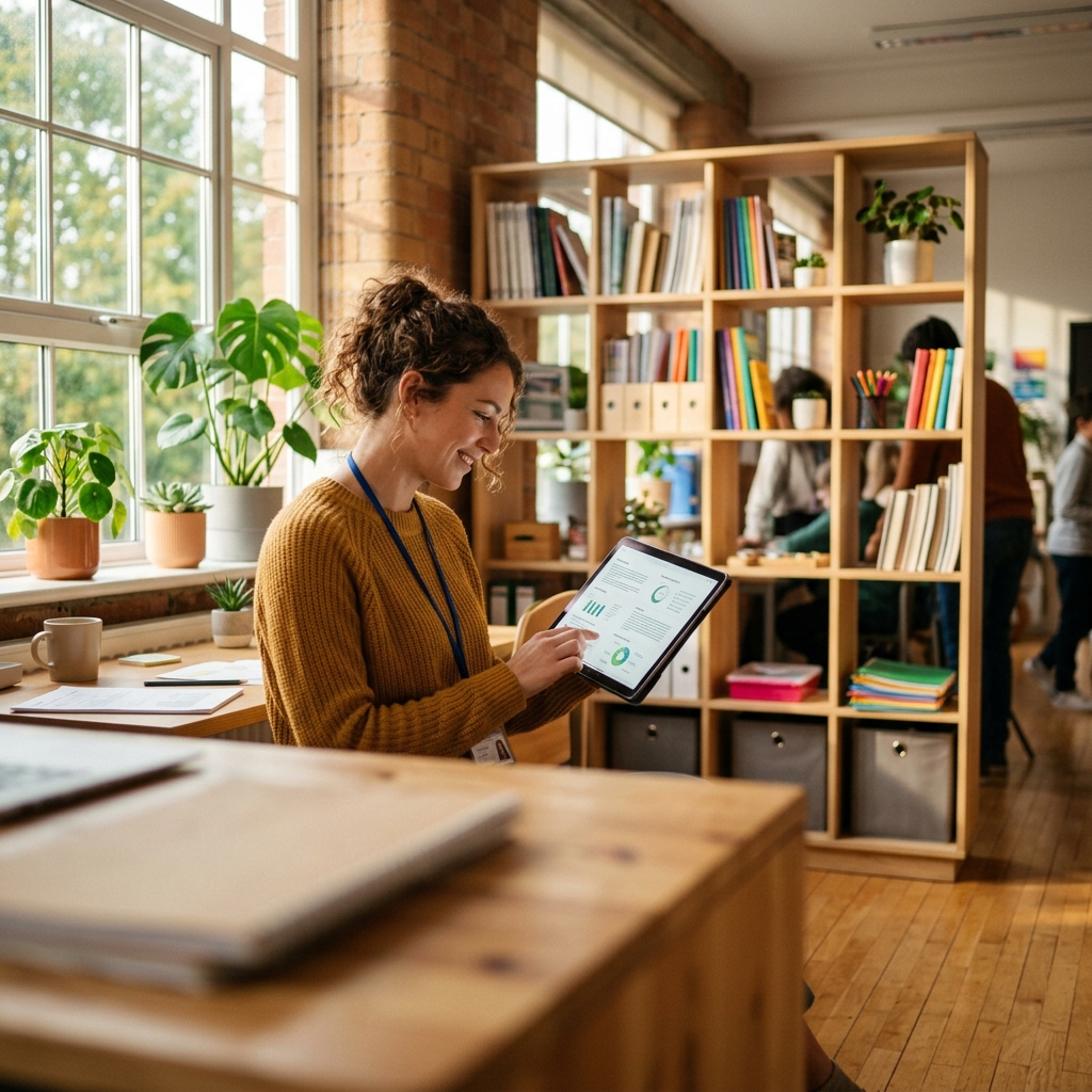 Enseignante préparant son cours